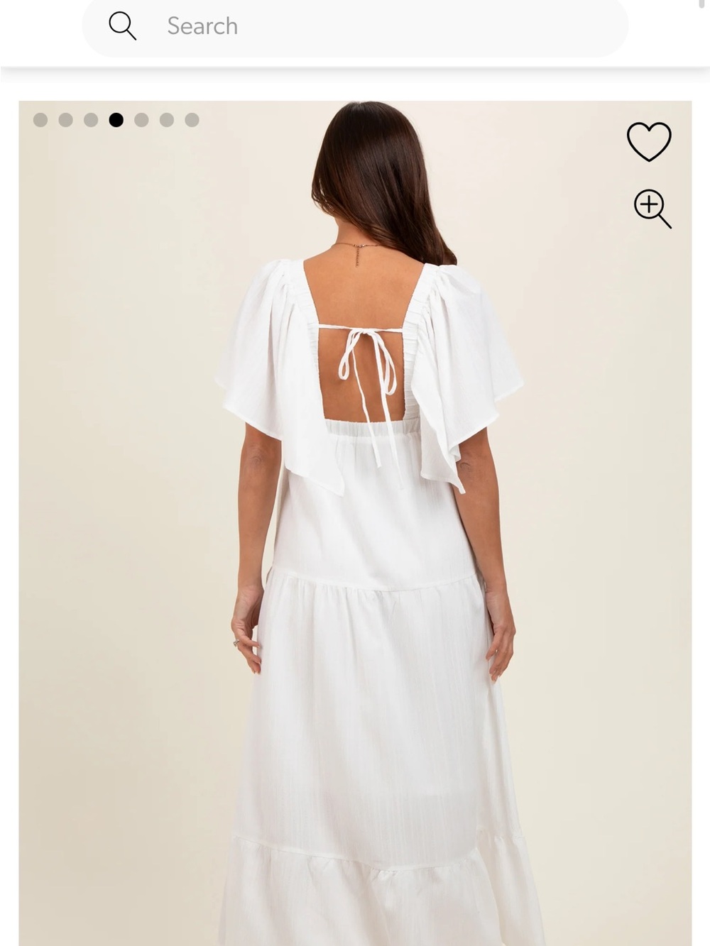 Pinkblush White Tiered Midi Dress with Flutter Sleeves - Picture 3 of 3